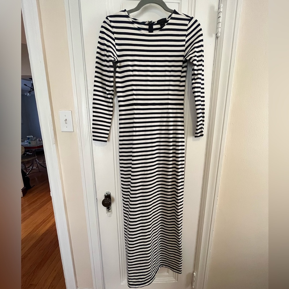 Breton striped long-sleeved maxi dress.